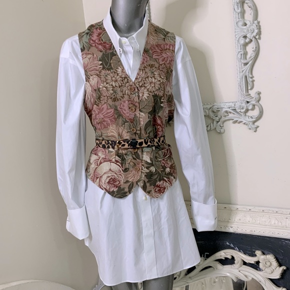 VINTAGE Linen Floral Vest - Picture 12 of 12